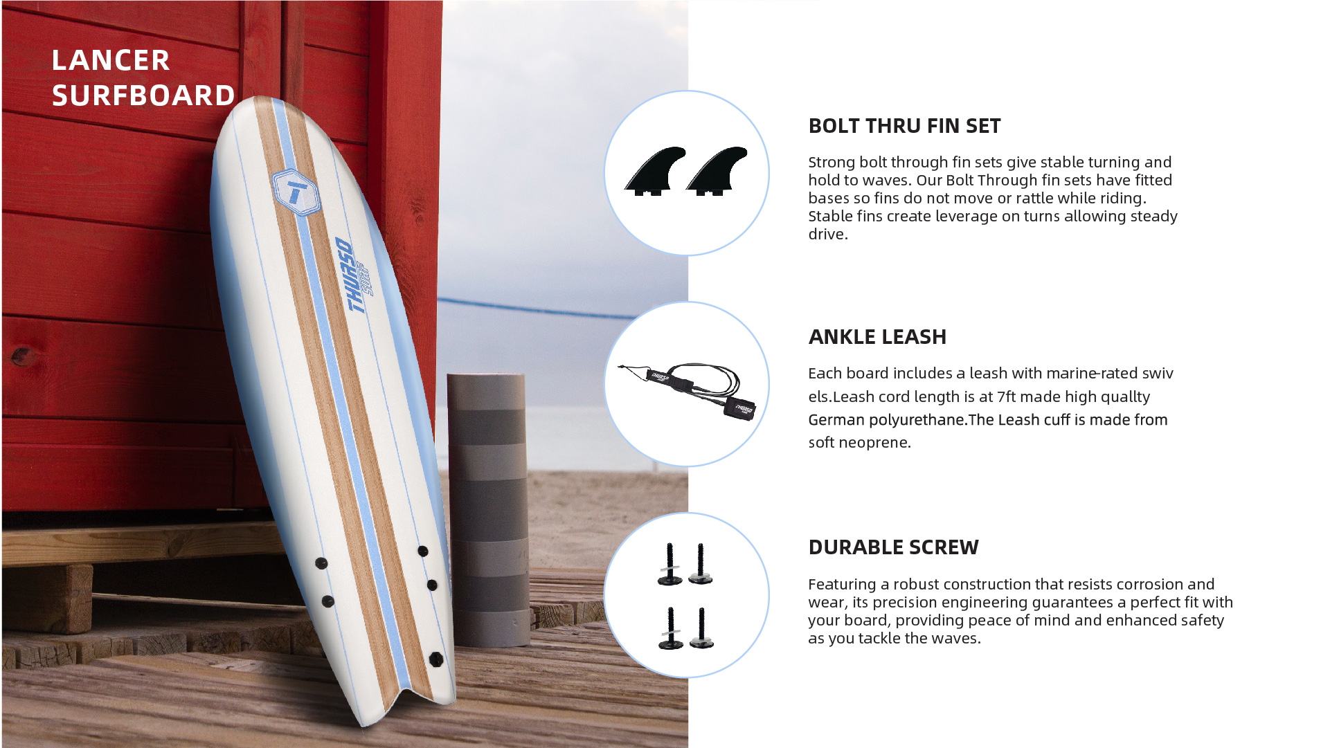 thurso surf Lancer soft foam surfboard accessories